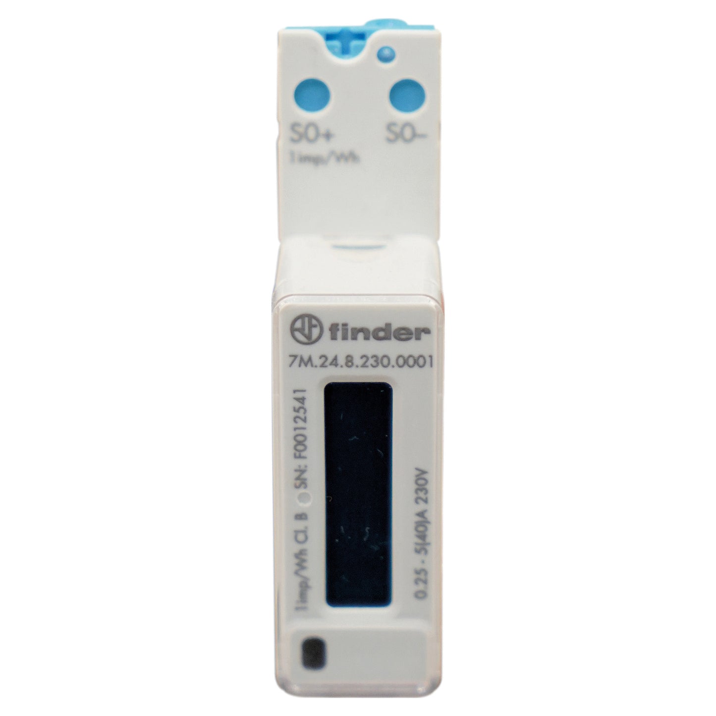 Contatore di energia finder monofase con display 40a-ac (50/60 hz) 230v basic (solo kwh)