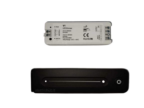 Kit Controller Dimmer a 4 Zone per Strisce LED con Telecomando e Connessione Pulsante Cablato - Elettrohub.it
