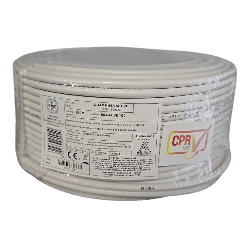 Cavo Micro Tek - Coassiale di alta qualità - H - 66A - Ø6.6 - AL PVC - 66AAL0B100 - Vendita al metro - Elettrohub.it
