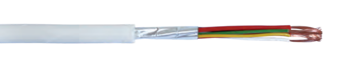 Cavo allarme AX 2 x 0,50 mm+ n x 0,22 mm - Bianco - Matassa da 100 metri