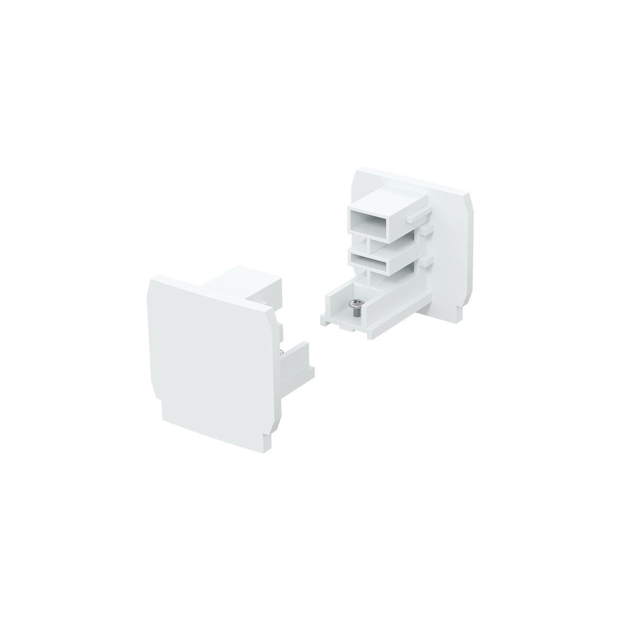 Tappo Terminale Bianco per Binario Trifase - Kit 2 Pezzi - Elettrohub.it