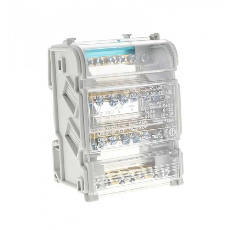 Morsettiera tetrapolare Arnocanali - 7 fori - 125a - BR74.100