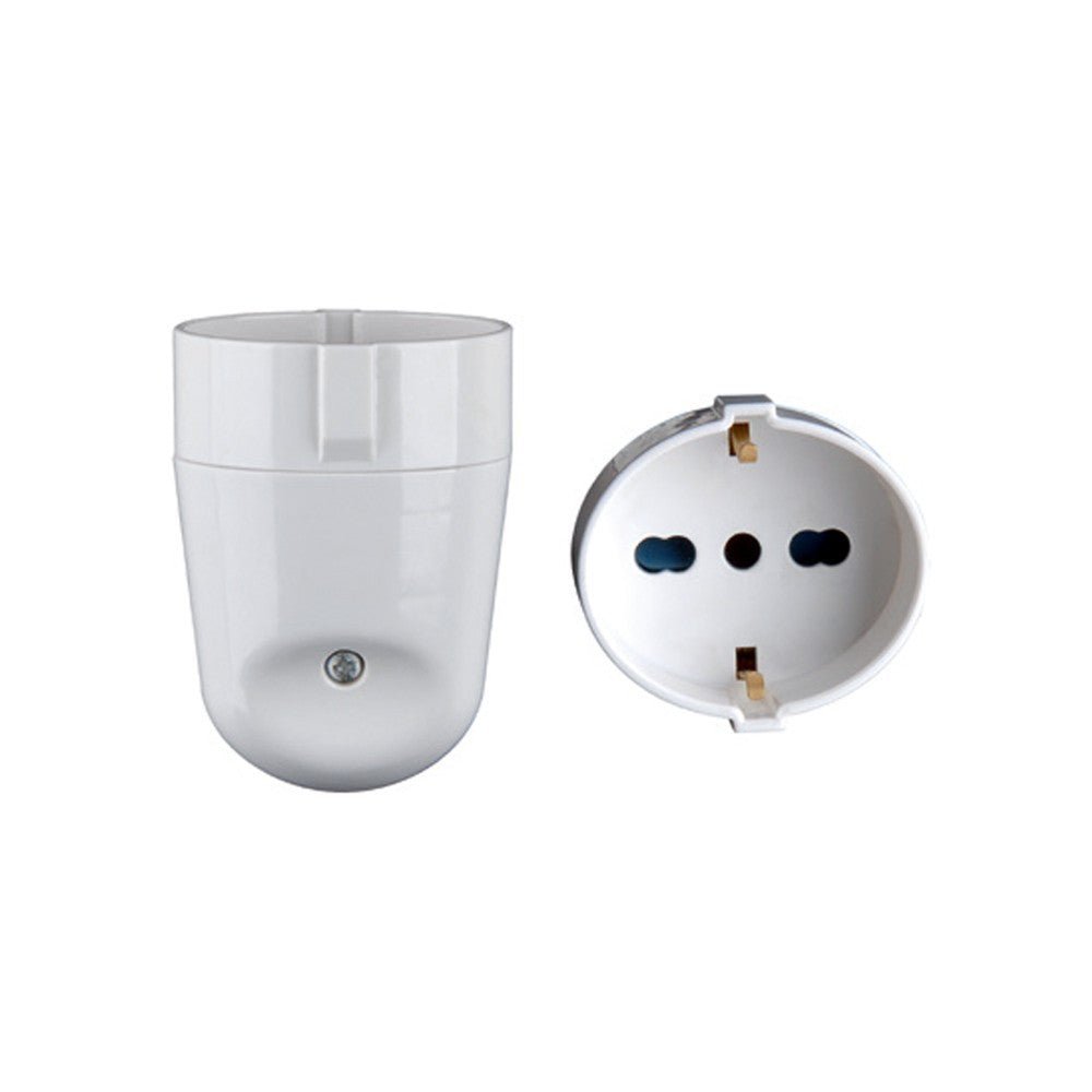 Presa Singola Schuko + 10/16A 2P+T Con Uscita Cavo Dritta Colore Bianco - Elettrohub.it