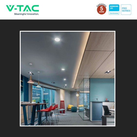 Pannello LED Rotondo 6W V - Tac SMD Chip Samsung da Incasso con Driver - Disponibile Luce: Calda 3000K, Naturale 4000K e Fredda 6500K - Elettrohub.it
