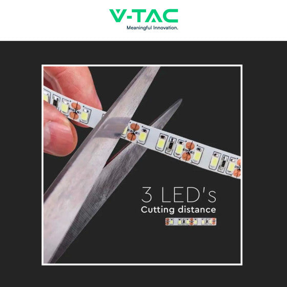 V-Tac Striscia LED Flessibile 60W SMD Monocolore 168 LED/metro 24V - Bobina 5 metri - Potenza 12 w/m