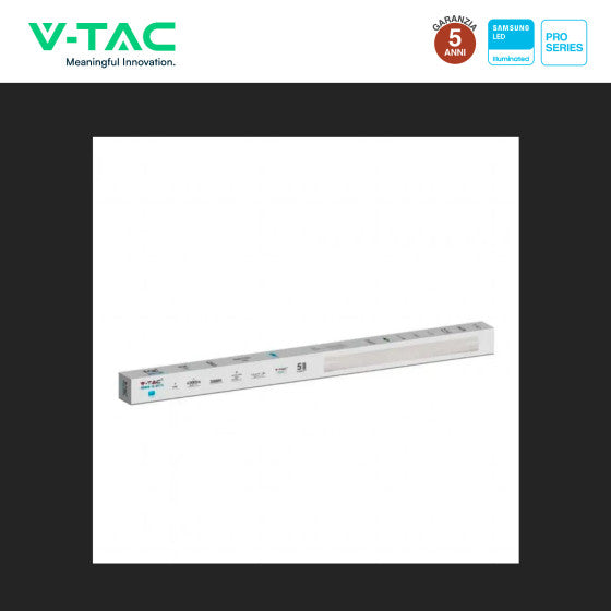 Tubo LED Prismatico 40W V-Tac Plafoniera SMD Lampadina 120cm Chip Samsung - Disponibile con: Luce Bianca Naturale 4000K e Fredda 6500K