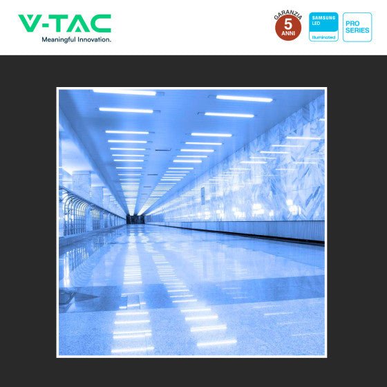 Tubo LED Prismatico Plafoniera 10W V - Tac Chip Samsung Lampadina 30cm - Disponibile Luce: Calda 3000K - Naturale 4000K - Fredda 6500K - Elettrohub.it