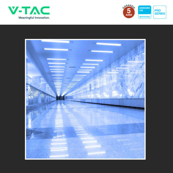 Tubo LED Prismatico Plafoniera 20W V-Tac Chip Samsung Lampadina 60cm - Disponibile Luce: Calda 3000K - Naturale 4000K - Fredda 6500K