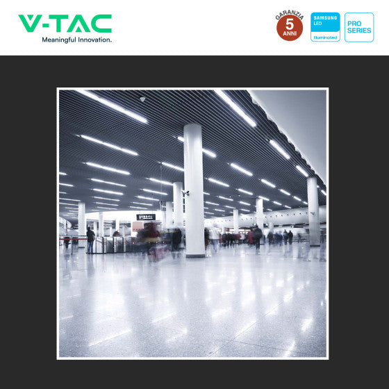 Tubo LED Prismatico Plafoniera 20W V-Tac Chip Samsung Lampadina 60cm - Disponibile Luce: Calda 3000K - Naturale 4000K - Fredda 6500K