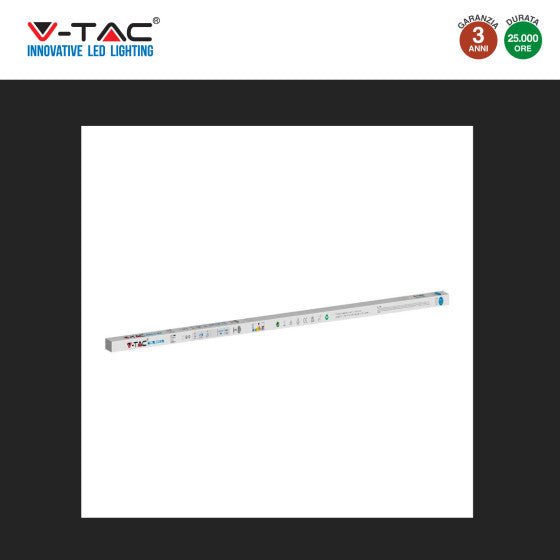 Tubo LED SMD Nano Plastic T8 G13 20W V - Tac Lampadina 150cm con Starter - Disponibile Luce: Calda 3000K - Naturale 4000K - Fredda 6500K - Elettrohub.it