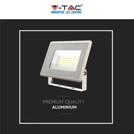 Faro LED Floodlight 20W V-TAC SMD IP65 Colore Bianco - Disponibile Luce: Calda 3000K, Naturale 4000K e Fredda 6500K