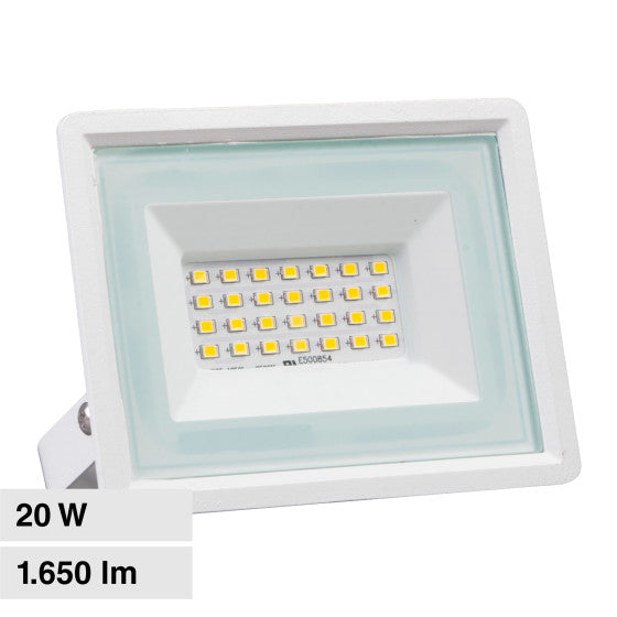 Faro LED Floodlight 20W V-TAC SMD IP65 Colore Bianco - Disponibile Luce: Calda 3000K, Naturale 4000K e Fredda 6500K