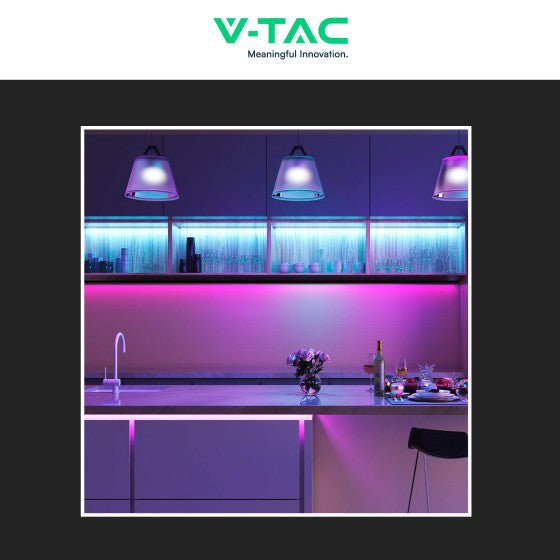 V - Tac Striscia LED Flessibile 35W SMD RGB 60 LED/metro 12V IP65 - Bobina da 5 metri Potenza 7 w/m - Elettrohub.it