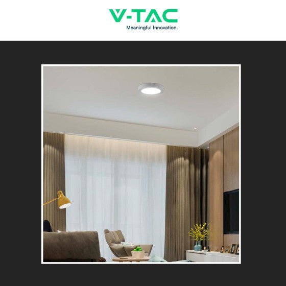 Pannello LED Rotondo 6W V - Tac SMD da Parete con Driver - Disponibile Luce: Calda 3000K, Naturale 4000K e Fredda 6500K - Elettrohub.it