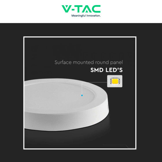 Pannello LED Rotondo 6W V-Tac SMD da Parete con Driver - Disponibile Luce: Calda 3000K, Naturale 4000K e Fredda 6500K