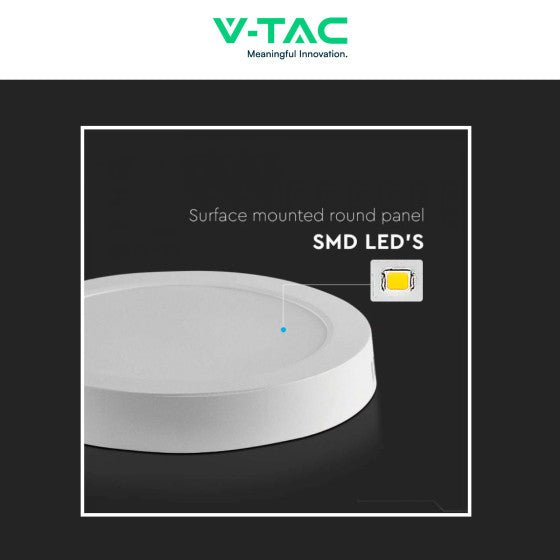 Pannello LED Rotondo 6W V - Tac SMD da Parete con Driver - Disponibile Luce: Calda 3000K, Naturale 4000K e Fredda 6500K - Elettrohub.it