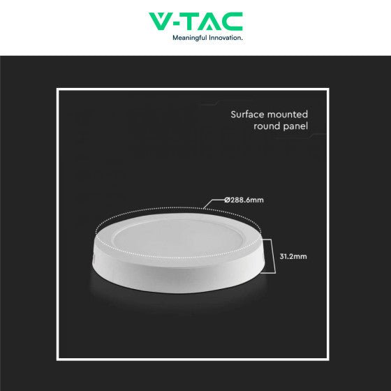 Pannello LED Rotondo 24W V - Tac SMD da Parete con Driver - Disponibile Luce: Calda 3000K, Naturale 4000K e Fredda 6500K - Elettrohub.it