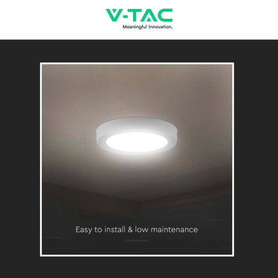 Pannello LED Rotondo 24W V - Tac SMD da Parete con Driver - Disponibile Luce: Calda 3000K, Naturale 4000K e Fredda 6500K - Elettrohub.it