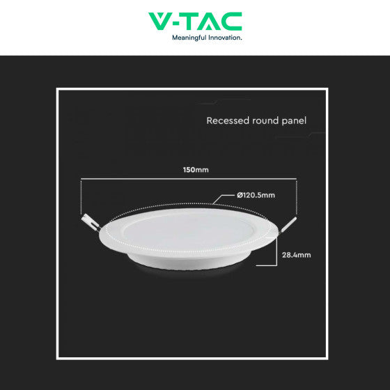 Pannello LED Rotondo Slim 6W V-Tac SMD da Incasso con Driver - Disponibile Luce: Calda 3000K, Naturale 4000K e Fredda 6500K