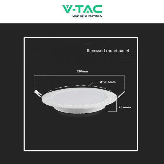 Pannello LED Rotondo Slim 6W V - Tac SMD da Incasso con Driver - Disponibile Luce: Calda 3000K, Naturale 4000K e Fredda 6500K - Elettrohub.it