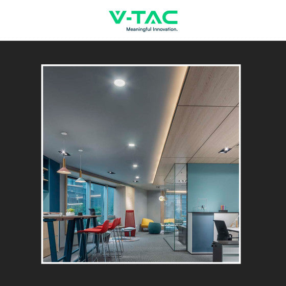 Pannello LED Rotondo Slim 12W V-Tac SMD da Incasso con Driver - Disponibile Luce: Calda 3000K, Naturale 4000K e Fredda 6500K