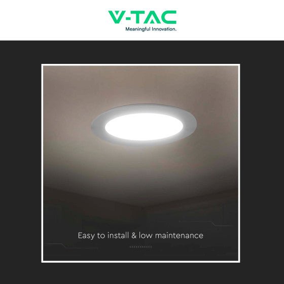 Pannello LED Rotondo Slim 24W V - Tac SMD da Incasso con Driver - Disponibile Luce: Calda 3000K, Naturale 4000K e Fredda 6500K - Elettrohub.it