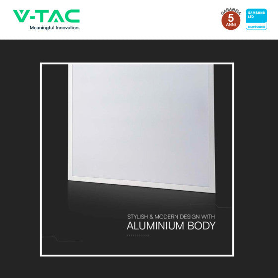 Pannello LED Quadrato 60x60 36W V-Tac SMD Chip Samsung da Incasso con Driver - Disponibile Luce: Calda 3000K, Naturale 4000K e Fredda 6500K