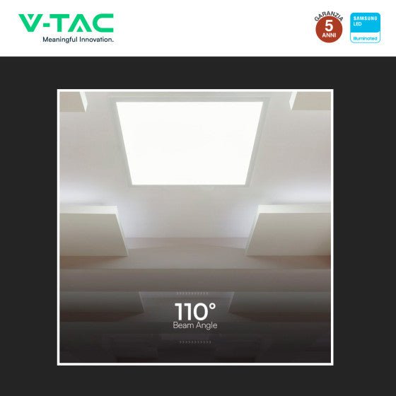 Pannello LED Quadrato 60x60 36W V - Tac SMD Chip Samsung da Incasso con Driver - Disponibile Luce: Calda 3000K, Naturale 4000K e Fredda 6500K - Elettrohub.it
