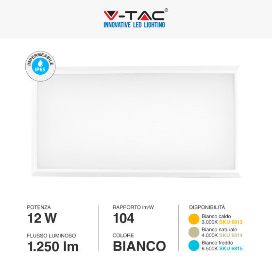 V-Tac Lampada LED da Muro 12W Wall Light SMD Applique IP65 Colore Bianco