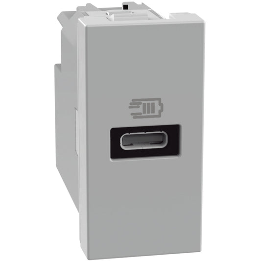 Presa usb BTicino MatixGo grigio singola tipo C a 20w con power delivery - JG4192C