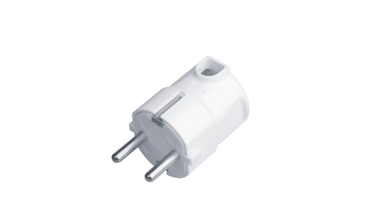 Spina Singola Shuko 16A 2P+T Standard Tedesco con Uscita Laterale Colore Bianco