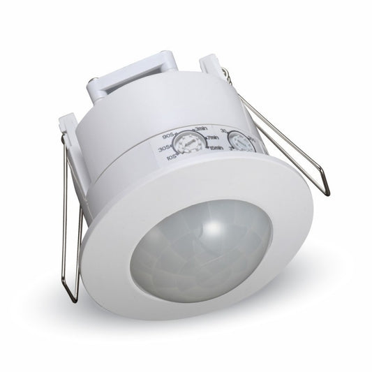 Sensore di Movimento a Infrarossi 360° - V-TAC - Montaggio a Incasso - Colore Bianco (Max 300W) - IP20
