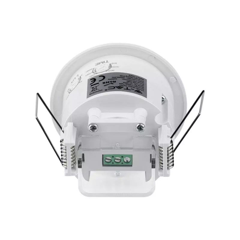 Sensore di Movimento a Infrarossi 360° - V-TAC - Montaggio a Incasso - Colore Bianco (Max 300W) - IP20