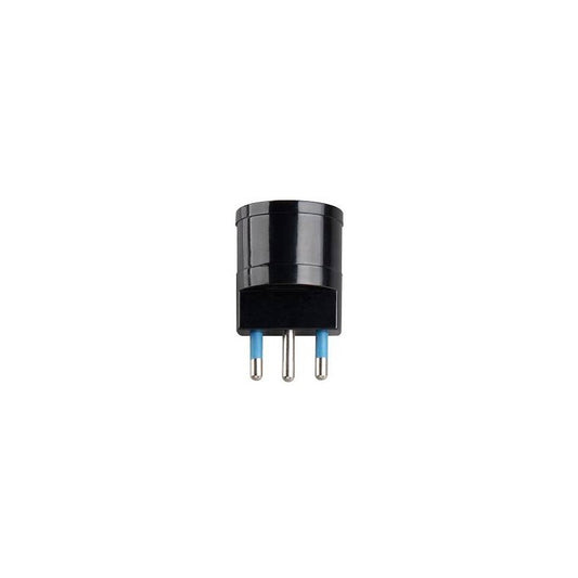 Adattatore Singolo Spina 16A 2P+T con Presa 10A 2P+T + Schuko Colore Nero