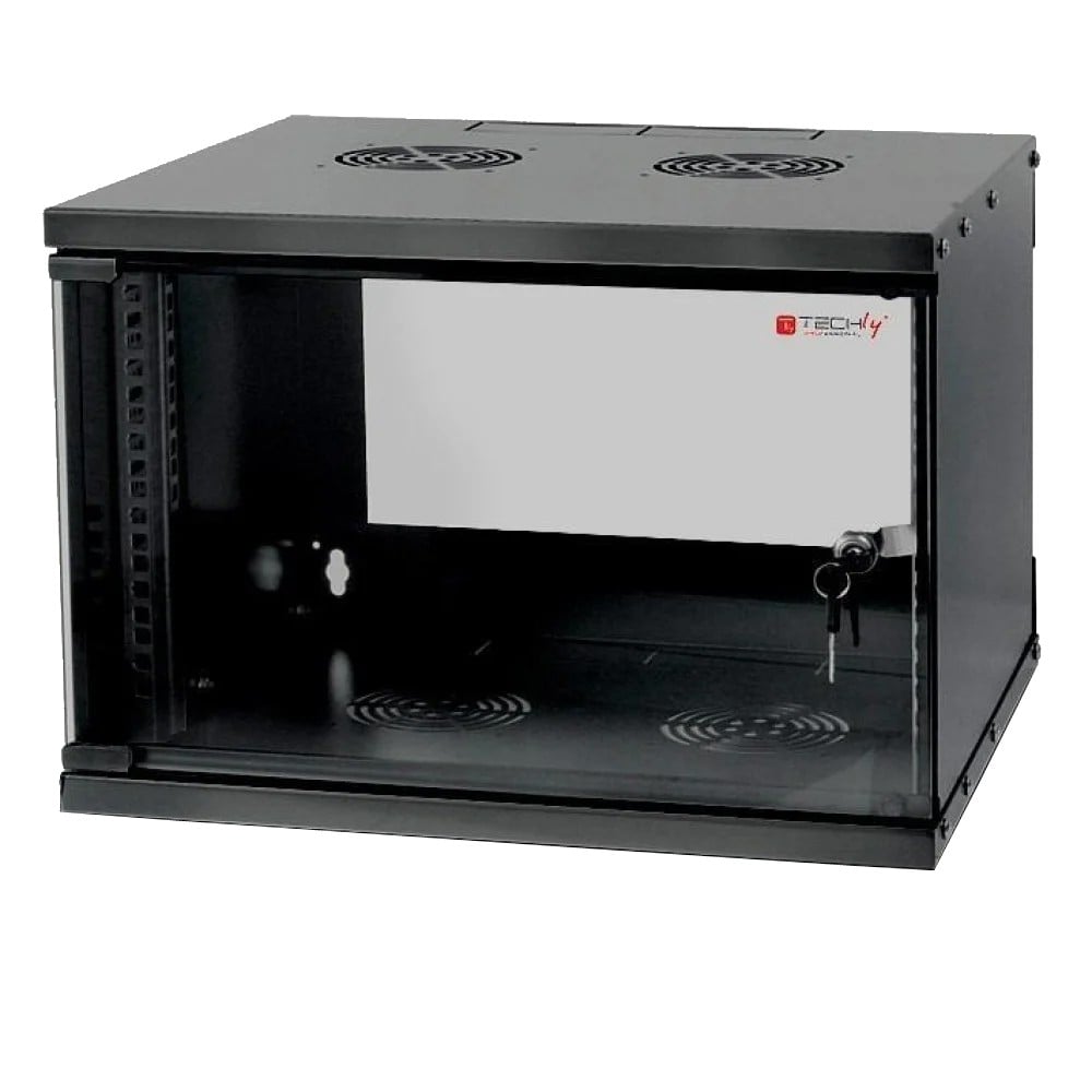 Armadio Rack 19" a Muro 6U prof. 450 Nero Assemblato