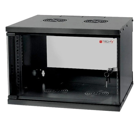 Armadio Rack 19" a Muro 6U prof. 450 Nero Assemblato