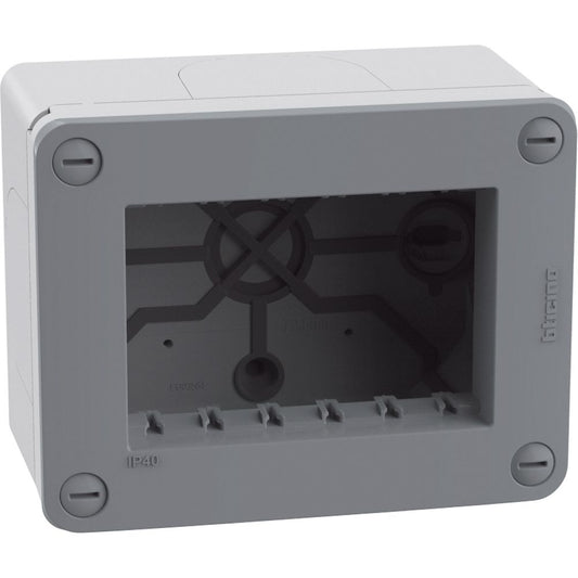 Contenitore da parete BTicino MatixGo ip40 3 moduli grigio idrogo 28403G