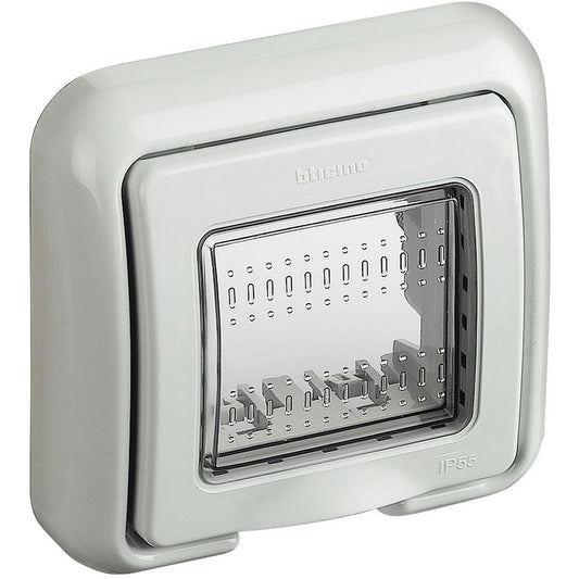 Placca stagna autoportante bticino matix 2 posti ip55 colore grigio - 25602