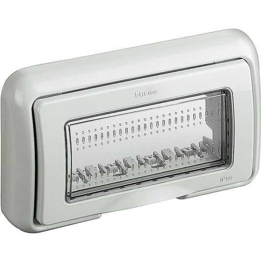 Placca stagna autoportante bticino matix 4 posti ip55 colore grigio - 25604