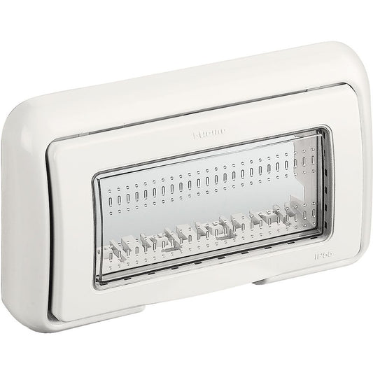 Placca stagna autoportante bticino matix 4 posti ip55 colore grigio 25603