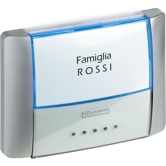 Bticino Pulsante Targa Portanome IP55 Retroilluminato 26108T
