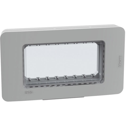 Placca autoportante BTicino MatixGo 4 moduli ip55 colore grigio 28604G