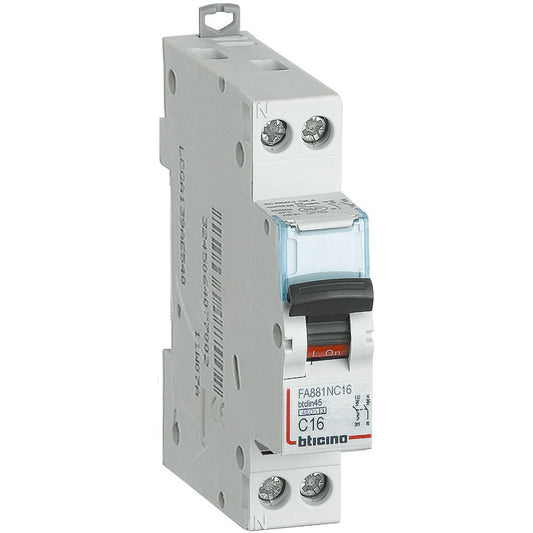Interruttore magnetotermico bticino 1p+n 25a 4.5ka curva c 1 modulo 230 va.c.