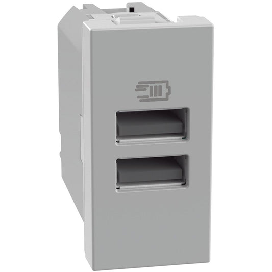 Presa usb BTicino MatixGo grigio doppia tipo A - 15w - JG4191AA