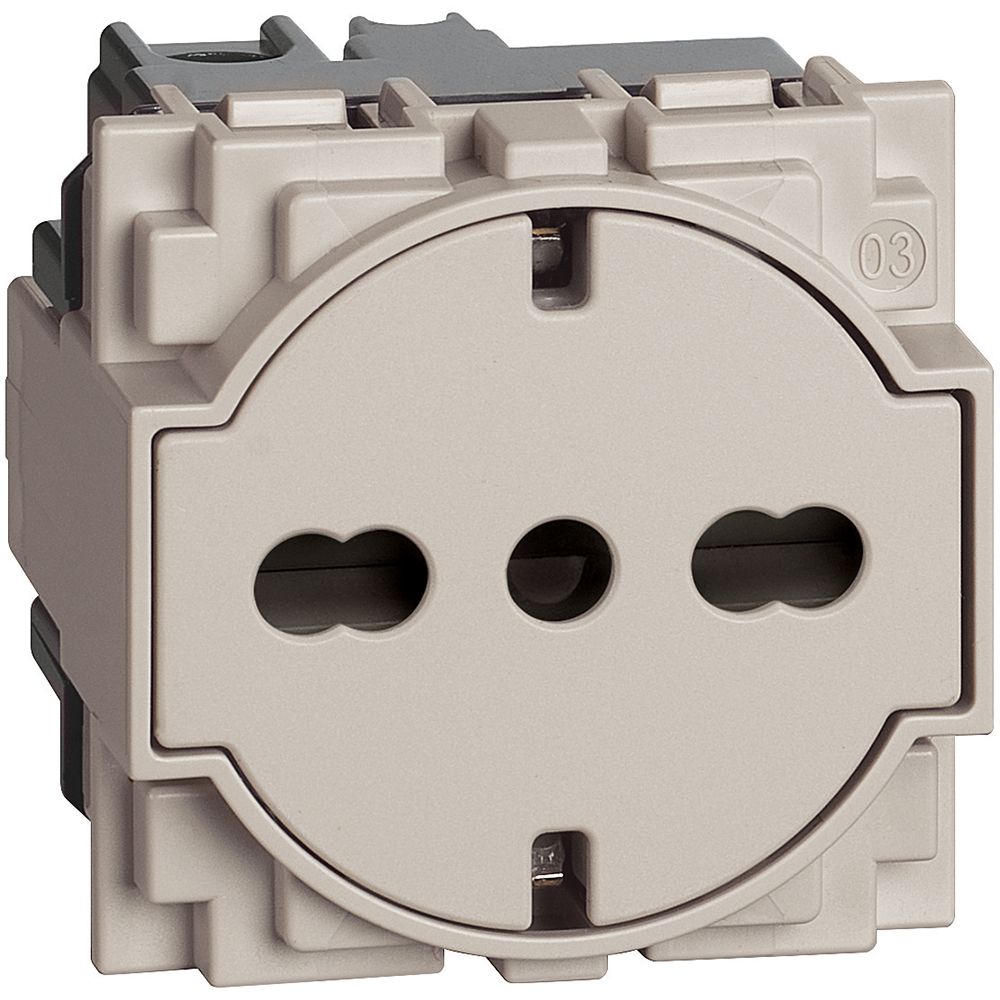 Presa flat bticino living now 16a standard color sabbia KM4140A16F