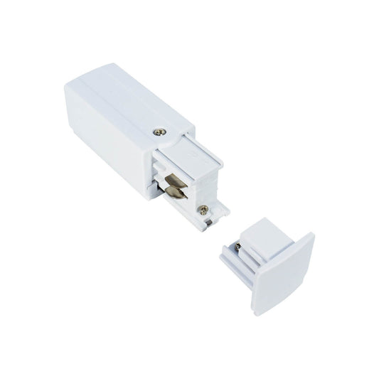 Kit Connettore di Alimentazione DX e Tappo Terminale Trifase, Bianco