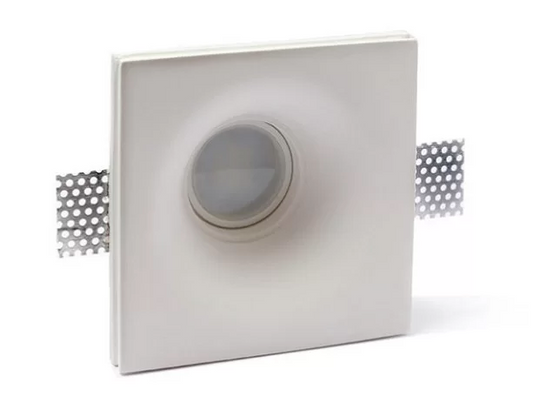 Portafaretto Rotondo fondo, da Incasso, in Gesso per Lampadine GU10 e GU5.3 - Parte interna di forma conica