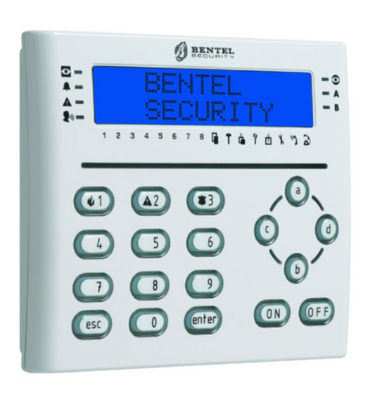 BENTEL T-WHITE - Tastiera LCD Bentel per centrali Absolute e kyo
