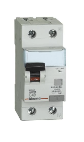 Interruttore magnetotermico differenziale bticino 1p+n 40a 4,5ka 30ma 2 moduli DIN 230 Va.c.