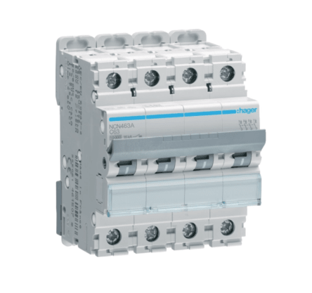 Interruttore magnetotermico 4P 63A 15kA curva C 4M - HAGNCN463A - Elettrohub.it